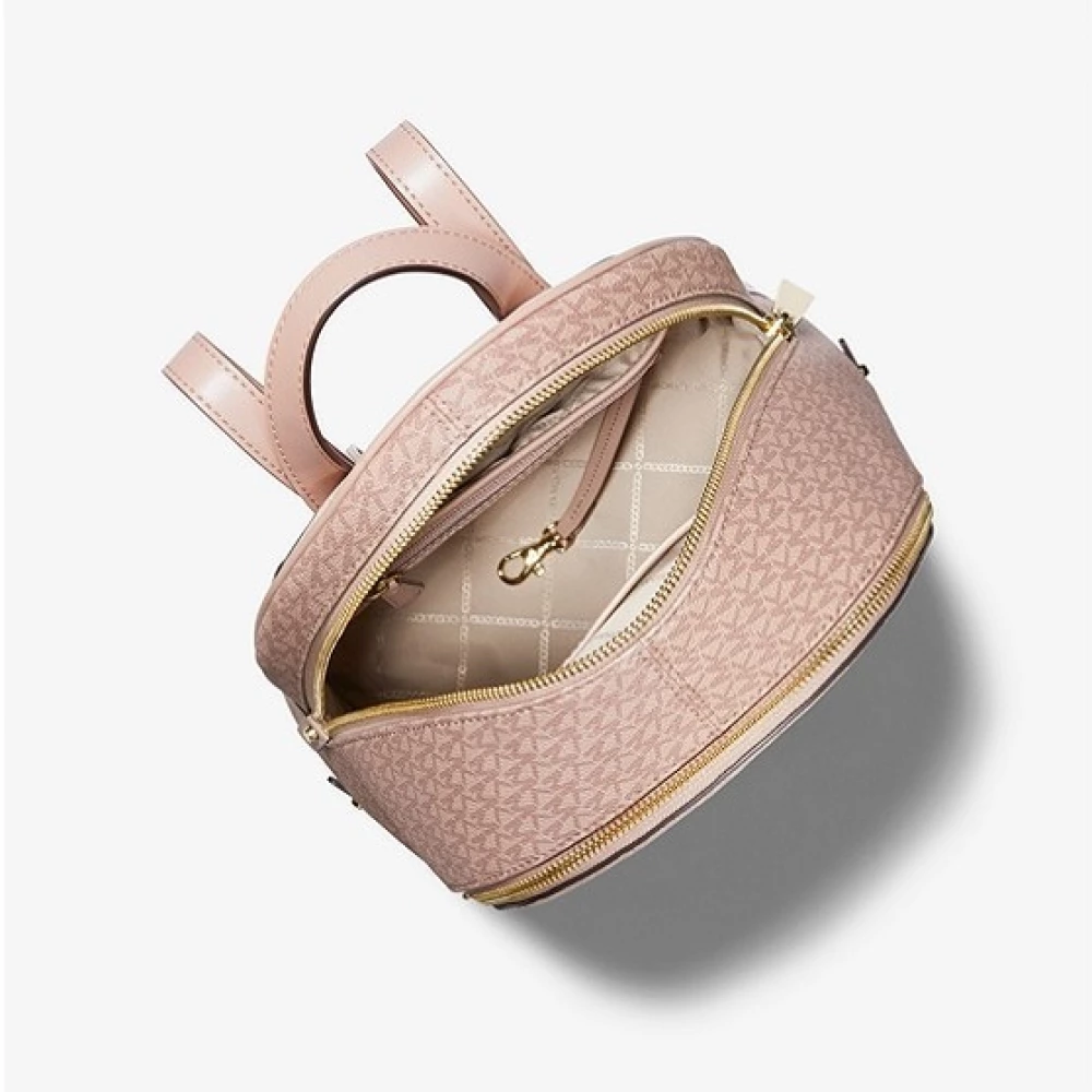 MICHAEL Michael Kors Womens Rhea Leather Signature Backpack Pink Medium 