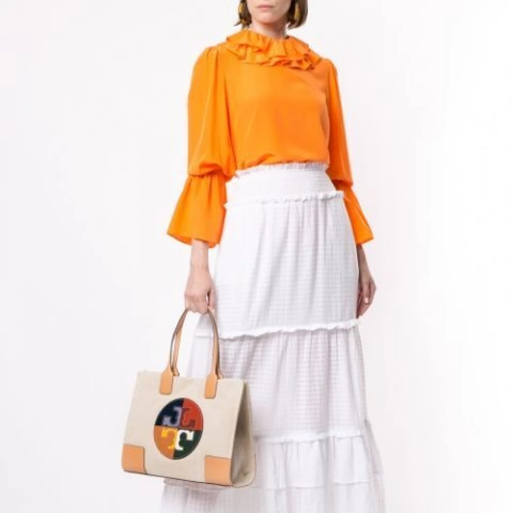 Ella color block canvas tote bag - Tory Burch - Women
