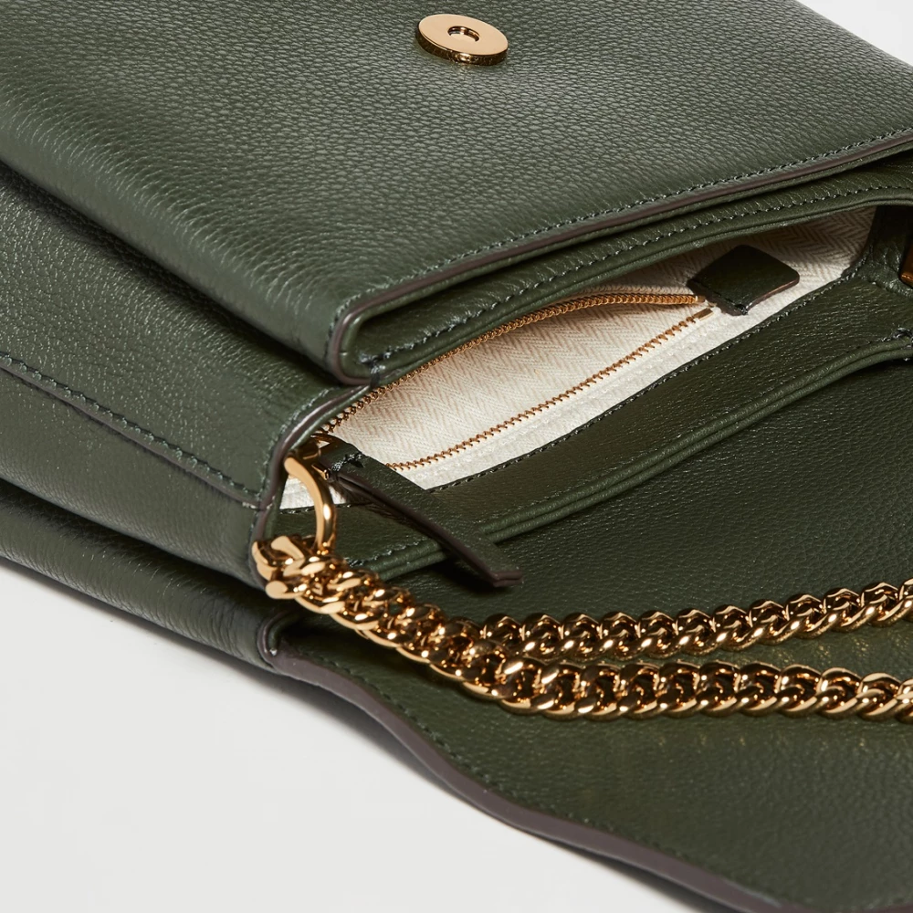 Tory Burch Kira Pebbled Leather Top-Zip Crossbody Bag